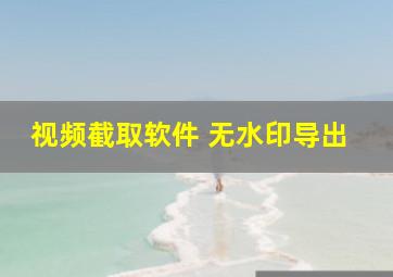 视频截取软件 无水印导出